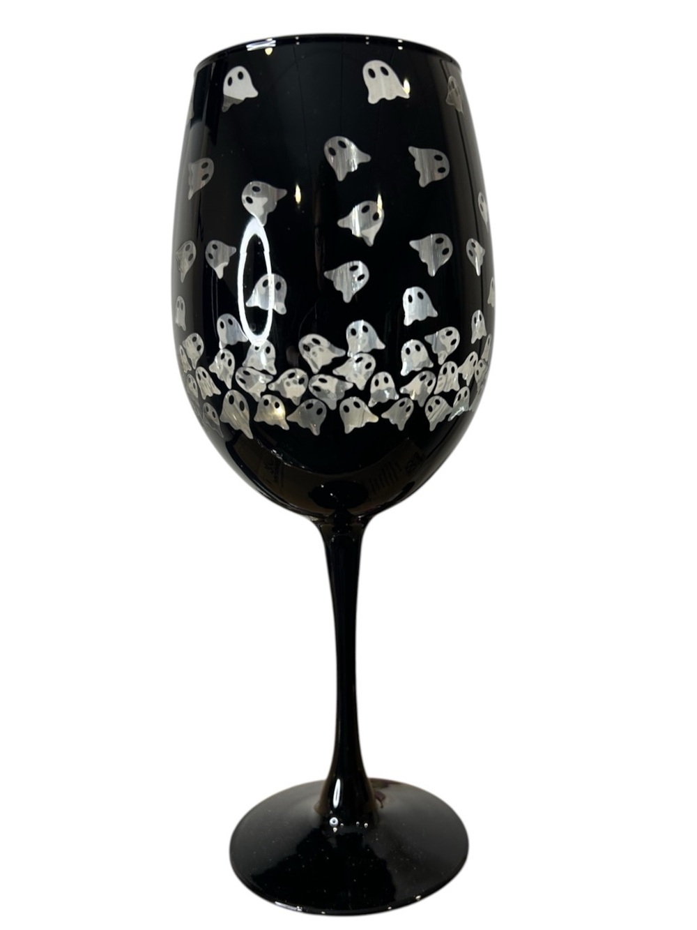 🎃 SET OF 4 Way To Celebrate Halloween Two-Tone Ghost Wine Glasses 15.5oz